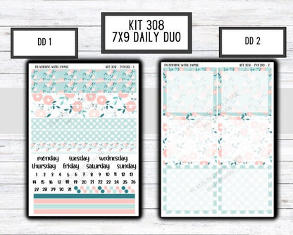 Kit 308 Erin Condren Daily Duo || Weekly Sticker Kit || Daily Duo Stickers || SPRING STICKERS