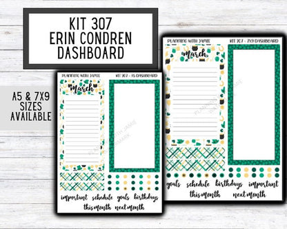 KIT 307 Erin Condren Dashboard Sticker Kit || Dashboard Monthly Sticker || Erin Condren Dashboard Sticker || SUMMER Stickers || SPRING STICKERS