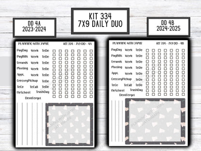 Kit 334 Erin Condren Daily Duo || Weekly Sticker Kit || Daily Duo Stickers || WINTER Stickers || CHRISTMAS STICKERS