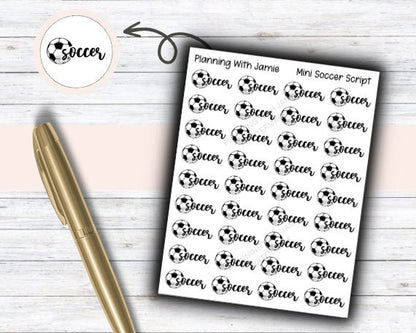 Soccer Sticker, Soccer ball, Soccer Script Stickers, Soccer Icon Stickers, Soccer Stickers for Planner
