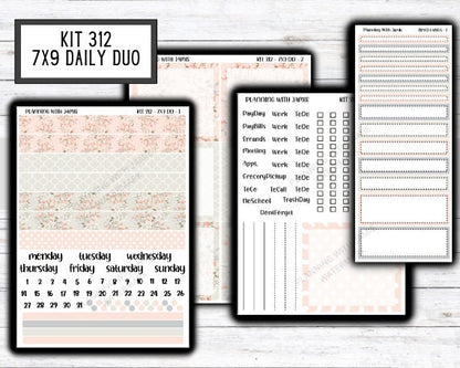 Kit 312 Erin Condren Daily Duo || Weekly Sticker Kit || Daily Duo Stickers || SPRING STICKERS