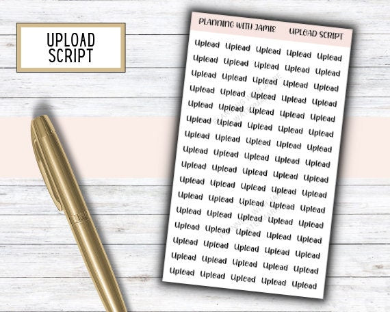 Upload Stickers, Upload Script, Planner Stickers, Social Media Planning Stickers