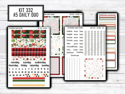 Kit 332 Erin Condren Daily Duo || Weekly Sticker Kit || Daily Duo Stickers || WINTER Stickers || CHRISTMAS STICKERS