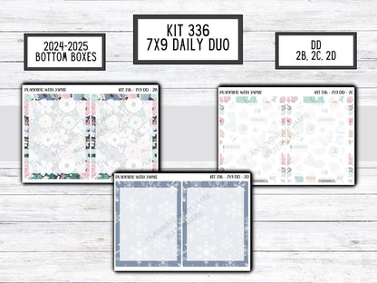 Kit 336 Erin Condren Daily Duo || Weekly Sticker Kit || Daily Duo Stickers || WINTER Stickers || FLOWER STICKERS