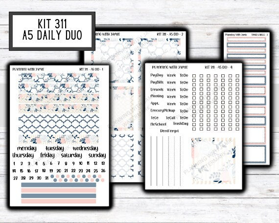 Kit 311 Erin Condren Daily Duo || Weekly Sticker Kit || Daily Duo Stickers || SPRING STICKERS