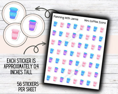 COFFEE Sticker, Coffee Cup Sticker, Coffee Date Sticker, Drink Sticker, Planner Sticker