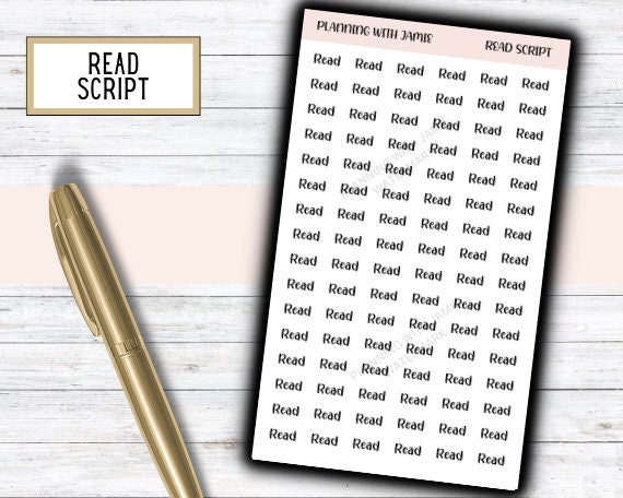 READ Stickers, READ Script, Planner Stickers, Mom Planning Stickers