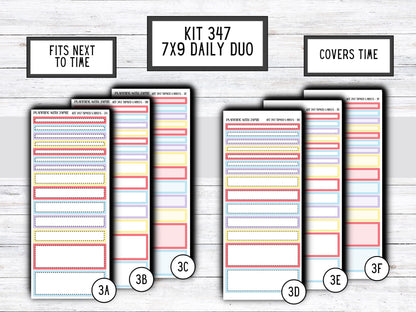 Kit 347 Erin Condren Daily Duo || Weekly Sticker Kit || Daily Duo Stickers || Erin Condren Stickers || FUN STICKERS