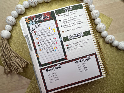 KIT 337 Erin Condren Dashboard Sticker Kit || Dashboard Monthly Sticker || Erin Condren Dashboard Sticker || WINTER Stickers