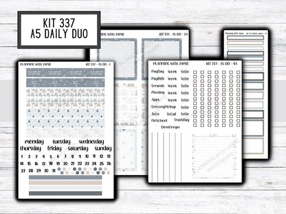 Kit 337 Erin Condren Daily Duo || Weekly Sticker Kit || Daily Duo Stickers || WINTER Stickers || FLOWER STICKERS