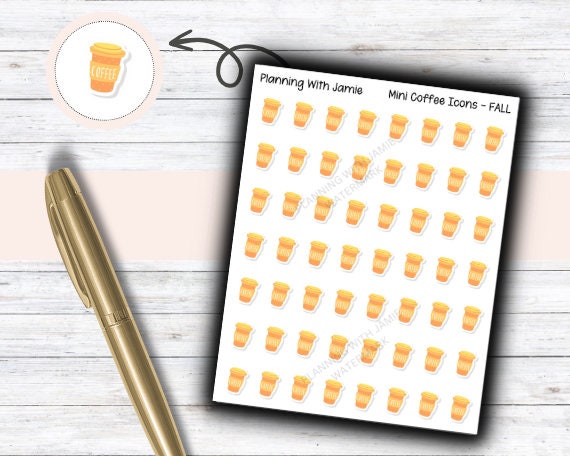 COFFEE Sticker, Coffee Cup Sticker, Coffee Date Sticker, Drink Sticker, Planner Sticker