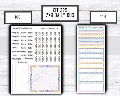 Kit 325 Erin Condren Daily Duo || Weekly Sticker Kit || Daily Duo Stickers || SCHOOL STICKERS