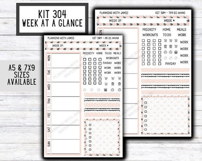 Kit 304 Week At A Glance Sticker || Week At A Glance Planner Sticker Kit || Weekly Overview Stickers || Daily Duo Stickers || SPRING STICKERS || Bee Stickers || CUTE STICKERS