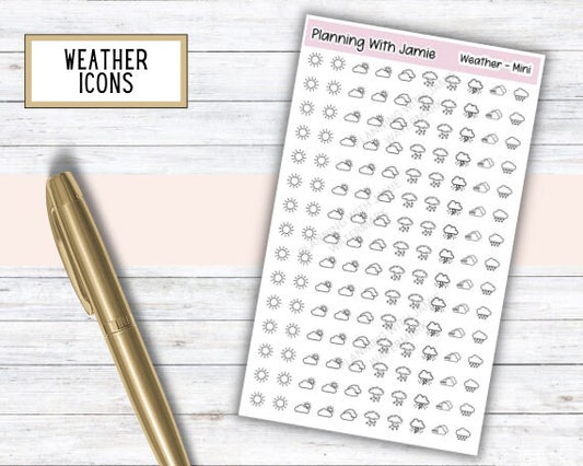Weather Icons, Planner Weather Stickers, Daily Icon Stickers, Weather Sticker, Planner Stickers