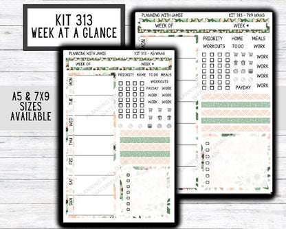Kit 313 Week At A Glance Sticker || Week At A Glance Planner Sticker Kit || Weekly Overview Stickers || Daily Duo Stickers || SPRING STICKERS