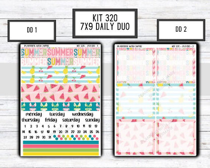 Kit 320 Erin Condren Daily Duo || Weekly Sticker Kit || Daily Duo Stickers || SUMMER STICKERS