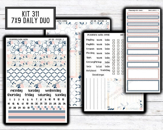 Kit 311 Erin Condren Daily Duo || Weekly Sticker Kit || Daily Duo Stickers || SPRING STICKERS