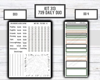 Kit 313 Erin Condren Daily Duo || Weekly Sticker Kit || Daily Duo Stickers || SPRING STICKERS
