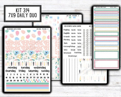Kit 314 Erin Condren Daily Duo || Weekly Sticker Kit || Daily Duo Stickers || SPRING STICKERS