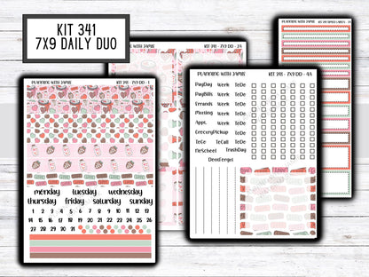 Kit 341 Erin Condren Daily Duo || Weekly Sticker Kit || Daily Duo Stickers || Erin Condren Stickers || VALENTINES STICKERS