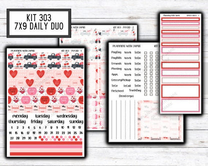 Kit 303 Erin Condren Daily Duo || Weekly Sticker Kit || Daily Duo Stickers || VALENTINES STICKERS