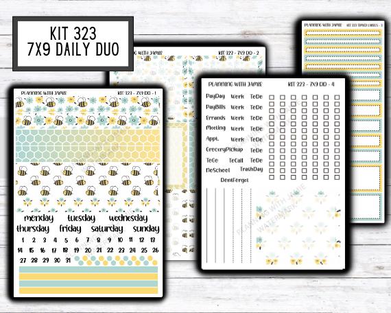 Kit 323 Erin Condren Daily Duo || Weekly Sticker Kit || Daily Duo Stickers || SUMMER STICKERS