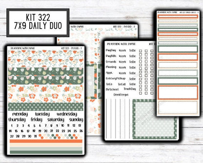 Kit 322 Erin Condren Daily Duo || Weekly Sticker Kit || Daily Duo Stickers || FLORAL STICKERS