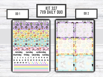 Kit 327 Erin Condren Daily Duo || Weekly Sticker Kit || Daily Duo Stickers || HALLOWEEN STICKERS