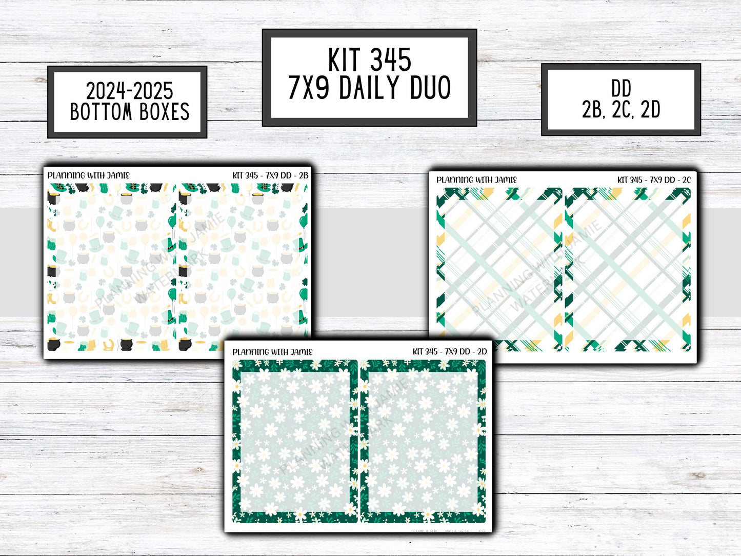 Kit 345 Erin Condren Daily Duo || Weekly Sticker Kit || Daily Duo Stickers || Erin Condren Stickers || ST PATRICKS DAY Stickers