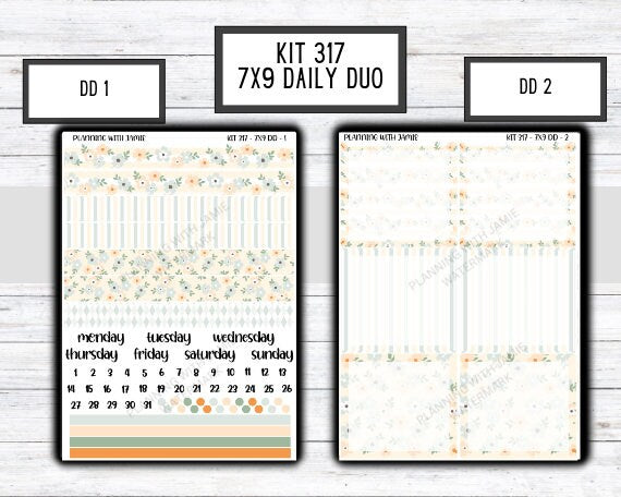 Kit 317 Erin Condren Daily Duo || Weekly Sticker Kit || Daily Duo Stickers || SPRING STICKERS