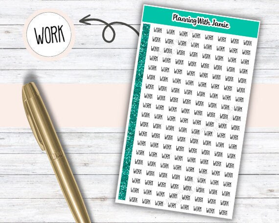 Work Mini Script, Planner Work Sticker, Work Label Sticker, Work Sticker, Work, Work Script