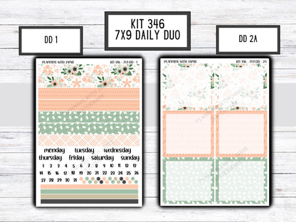 Kit 346 Erin Condren Daily Duo || Weekly Sticker Kit || Daily Duo Stickers || Erin Condren Stickers || SPRING STICKERS