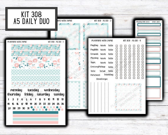 Kit 308 Erin Condren Daily Duo || Weekly Sticker Kit || Daily Duo Stickers || SPRING STICKERS