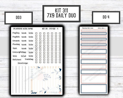 Kit 311 Erin Condren Daily Duo || Weekly Sticker Kit || Daily Duo Stickers || SPRING STICKERS