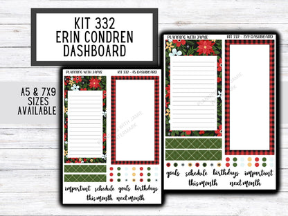 KIT 332 Erin Condren Dashboard Sticker Kit || Dashboard Monthly Sticker || Erin Condren Dashboard Sticker || CHRISTMAS Stickers | WINTER Stickers